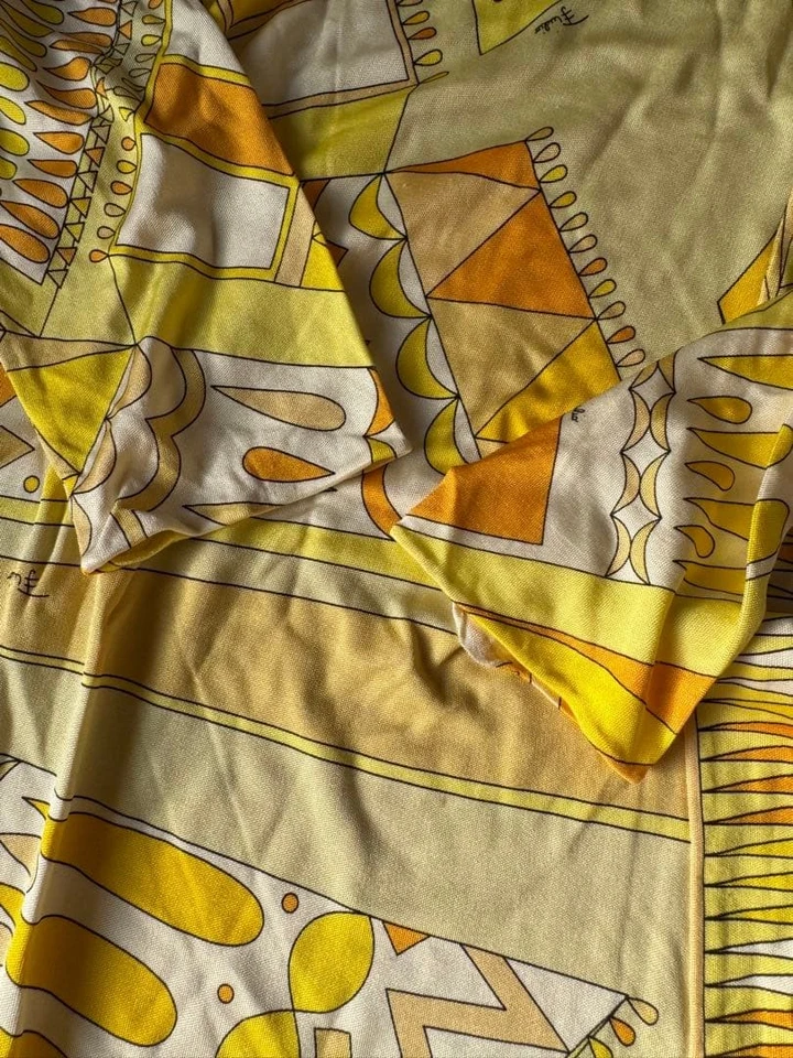 EMILIO PUCCI 几何印花连衣裙黄色多色意大利制造优雅 — 第 4/4 张图片