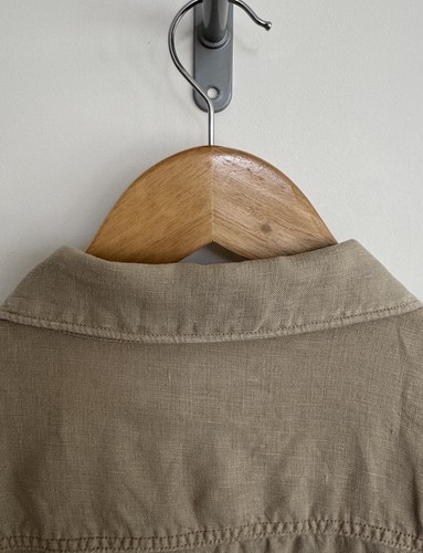 Allsaints “Penrose” 100% Linen Overshirt / Long Sleeve Shirt / Beige Large - Picture 12 of 12