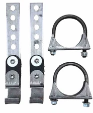 (2) Universal Exhaust Tailpipe Hangers 360° Swivel Hangers (2) 2.00”Clamps