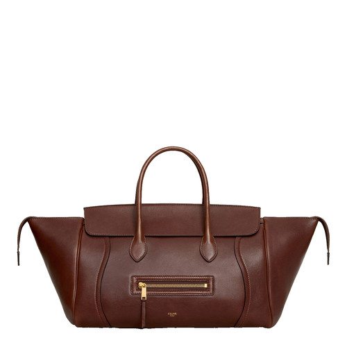 CELINE Brick Medium Luggage Supple Shiny Lambskin Handbag New & Authentic