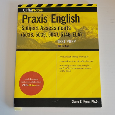 CliffsNotes Praxis English Subject Assessments 5038 5039 5047 3rd PB Kern