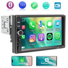 Single 1 Din Car Stereo Apple CarPlay 7" touchscreen Bluetooth Radio SWC USB FM