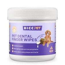 Dental Finger Wipes Dogs Cats 50 Ct Peanut Butter Freshens Breath Plaque Control
