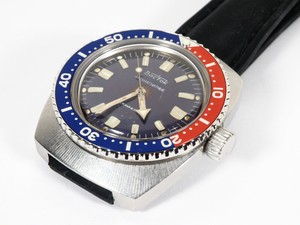 red and blue seiko watch