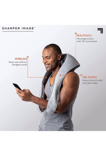 Realtouch Shiatsu Wireless Neck and Back Massager with Heat - Gray ✅ - Picture 5 of 5