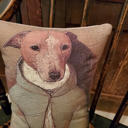 VINTAGE PRIMITIVE VOLK KOLONIAL REPRODUKTION ANTIKES PORTRÄT HUNDEKISSEN NR. 5 - Bild 5 von 10