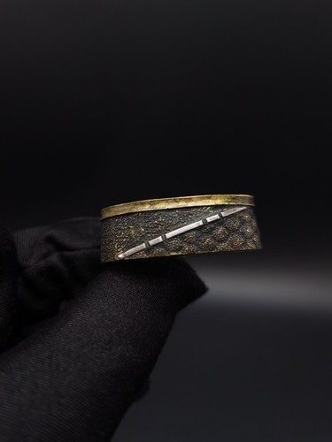 Japanisches Schwert Bambuszweige Single Fuchi für Katana, F121 Edo Periode Antik