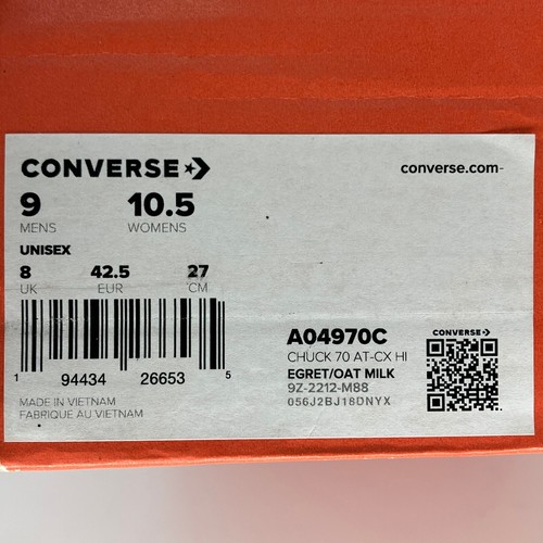 New CONVERSE Sneakers Womens 10.5 Beige Oat Milk All Star Chuck Taylor A04970C - Picture 16 of 17