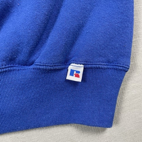 VTG Russell Athletic Sweatshirt Men Medium Blue Track Field Winged Foot Logo 90s - Picture 4 of 11