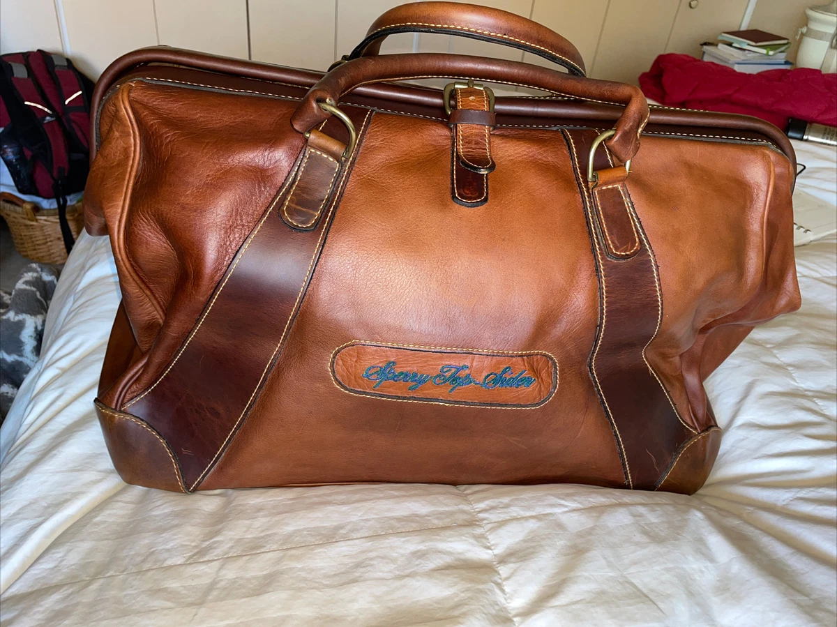 Vintage Travel Bag: Leather & Canvas