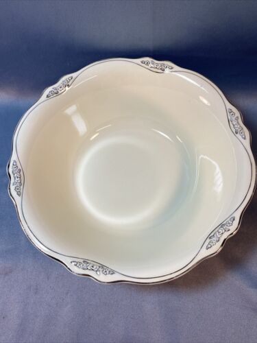 9.5 Inch Homer Laughlin Virginia Rose Patrician Silver Lined Bowl Vintage
