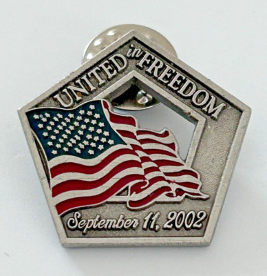 United In Freedom September 11 2002 Pentagon Observance Pin George W Busch