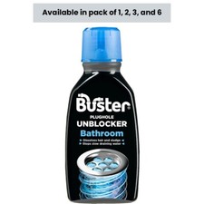 Buster Bathroom Plughole Unblocker 300ml - Choose Your Pack Size (1, 2, 3 or 6)