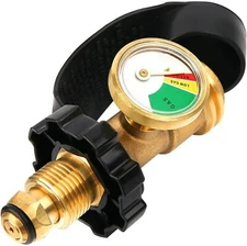 Solimeta Universal Fit Pol Propane Tank Adapter With Gauge Converts Pol To Qcc1
