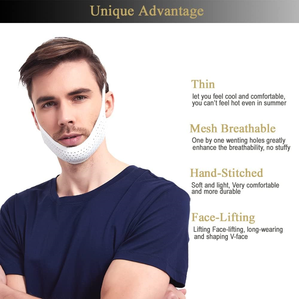 Chin Strap for Cpap Users 2 Pack Black & White Upgraded Comfortable