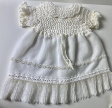 Baby Girl Short Sleeve Christening Lace White Baptism/ Baptize Dress Sz 3-6 Mo