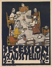 Secession 49. Exhibition Egon Schiele Ausstellung Plakat Tisch Stühle B A3 01635