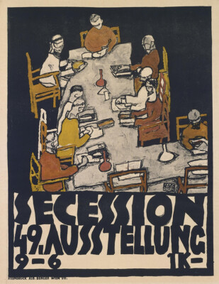 Secession 49. Exhibition Egon Schiele Ausstellung Plakat Tisch