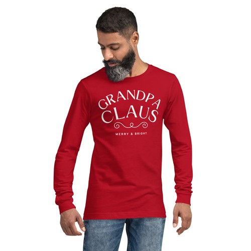 Christmas Holiday Matching Family Men's Long Sleeve Tee Grandpa Claus