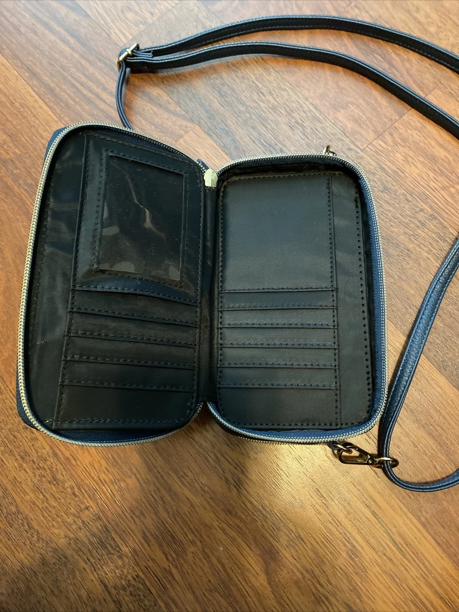 Adrienne Vittadini Charging Crossbody Purse Blue