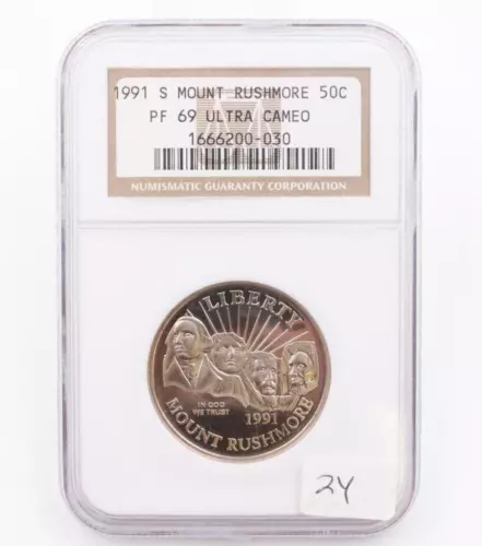 1991-S Mount Rushmore Proof Half Dollar NGC PF 69 Ultra Cameo Commemorative