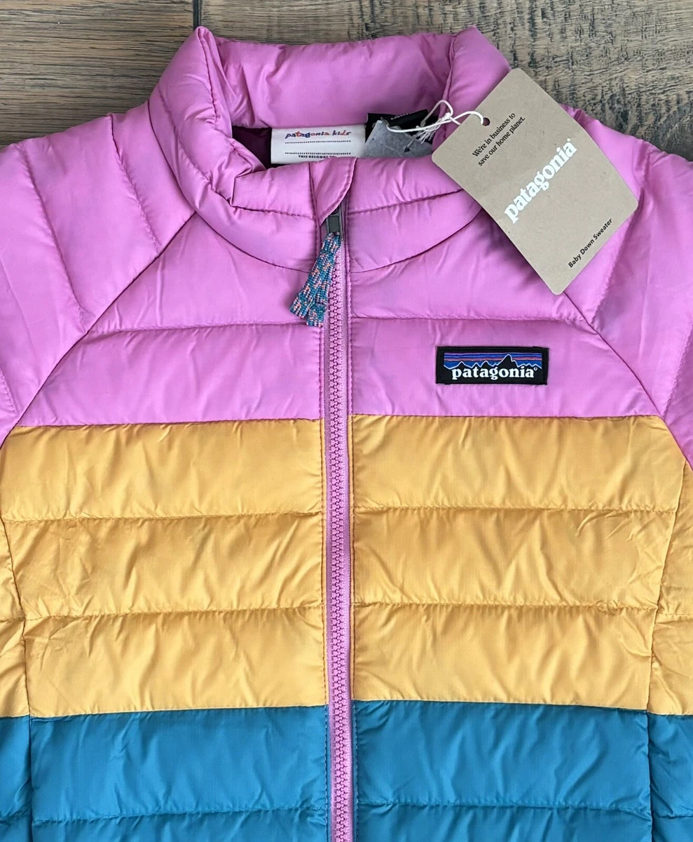 New Patagonia Kids Baby Down Sweater Jacket Girls 3T Marble Pink