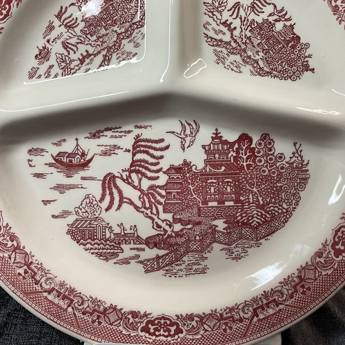Vintage Pink Willow Divided Plate By Royal China 11” - Picture 2 of 8