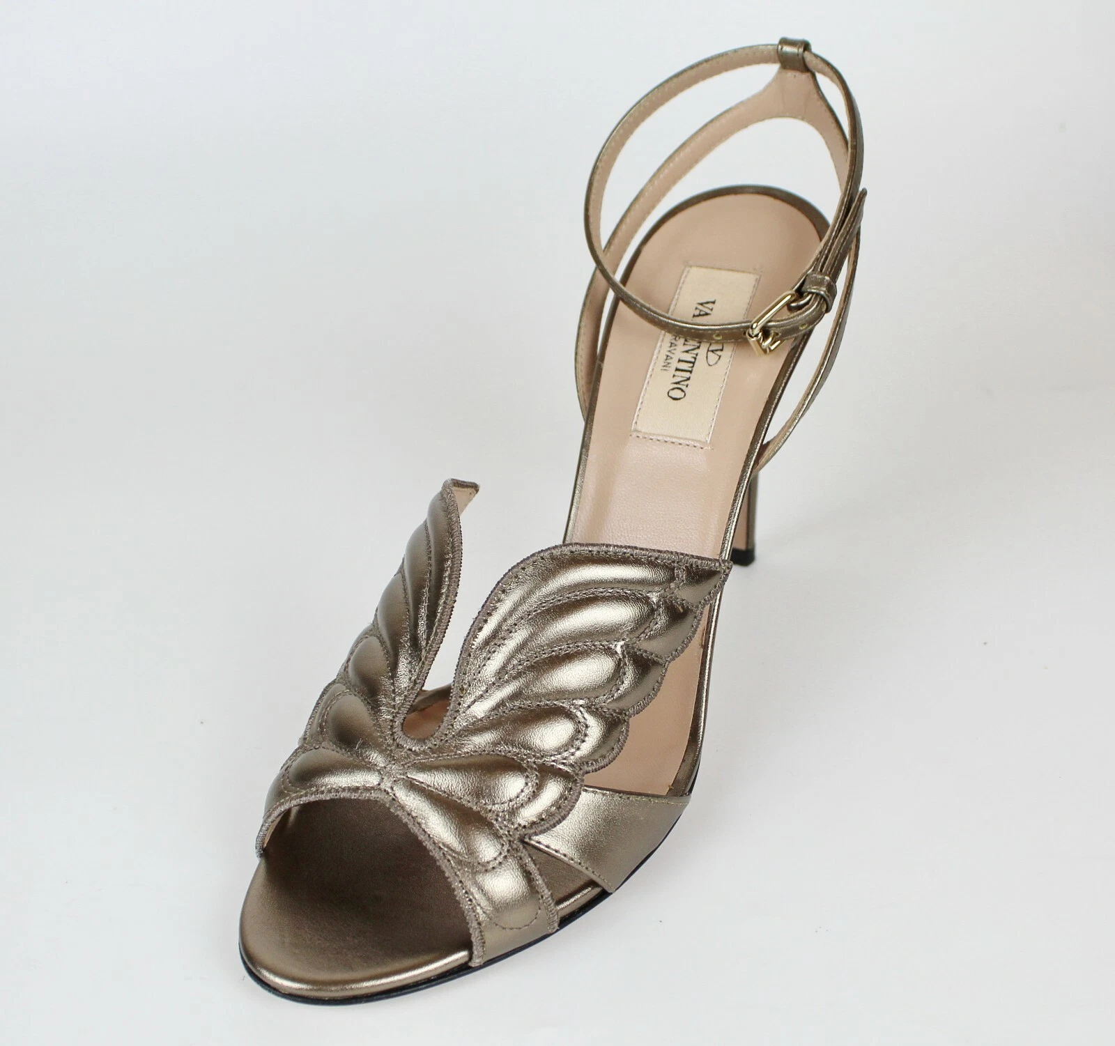 NUOVI sandali Valentino farfalla metallizzati stile runway per feste ed eventi EUR38