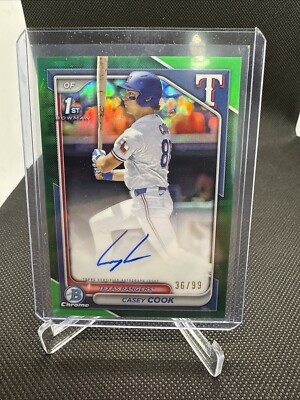 2024 Bowman Draft #CPA-CCY Casey Cook 1st Chrome Green Lava Refractor Auto /99