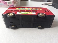 Tin Litho Friction Drive DOUBLE DECKER BUS 1960's Functional Rare Has Damage
