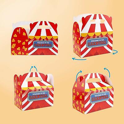 Egomanía caja de cartón Envolver 24pk Red Carnival Circus Theme Treat Boxes Birthday Popcorn Fair Party  Favors | eBay
