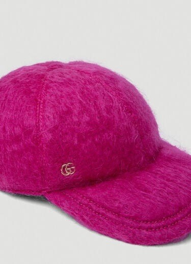 NWT Authentic Gucci Fuchsia Mohair Fuzzy Baseball Hat New Authentic Gucci GG Logo Mohair Pink Fuxia Baseball Hat  main image 3