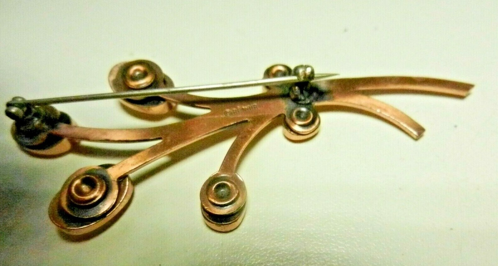 SIGNED RENOIR Solid COPPER Brooch/Pin-TOPKAPI-COL… - image 4
