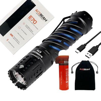 Acebeam E70 LED Flashlight 6500K Cool White 4600 Lm w/ Battery 