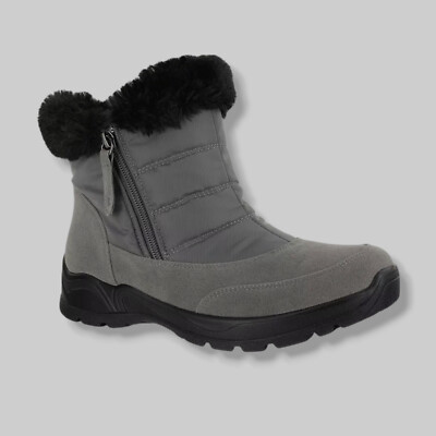 Easy Dry by Easy Street Women's Gray Frosty Waterproof Boots Shoe Size 6.5