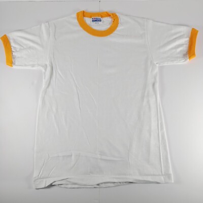 T-shirt Hanes Ringer Vintage Anni 80 – Blu, Taglia XL, Deadstock Dal Nevada
