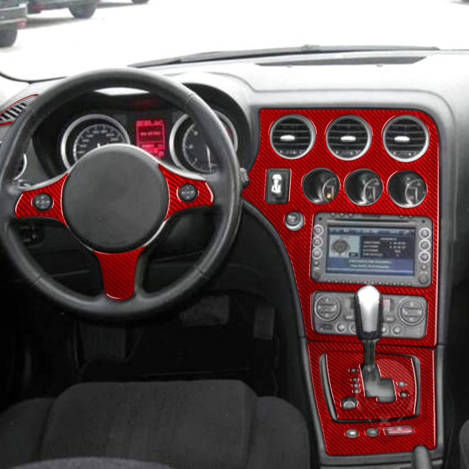Kits completos de cubierta interior de fibra de carbono roja 32 piezas para Alfa Romeo 159 2004-11 Foto 2 de 4