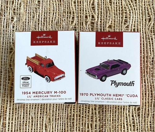 Hallmark Andenken Miniatur Ornamente LIL' AMERICAN Autos LKW & Plymouth Lot 2 - Bild 1 von 2