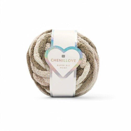 Chenillove SUPER BIG Chenille Plain Print Rico Crochet Yarn 300g Giant Ball - Picture 11 of 76