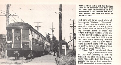 #ad Old Electric Train #1229 At Sapperton Station August 8 1943 Vtg Mag Excerpt $9.99