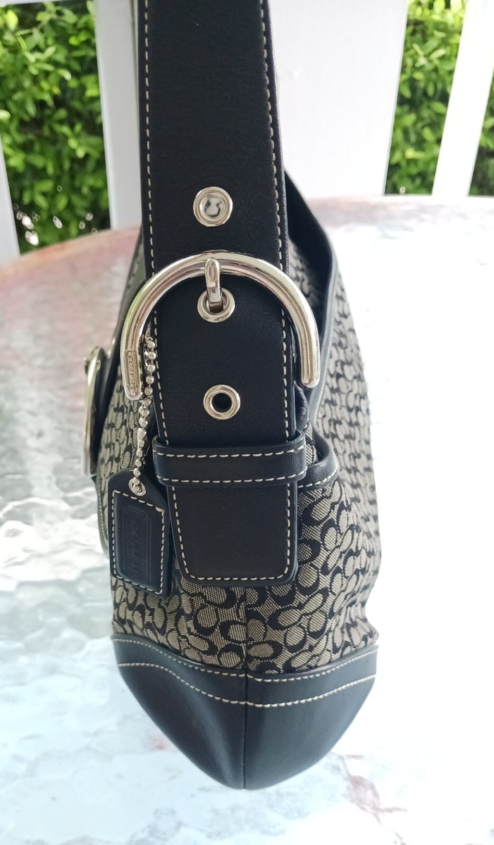 Coach 6808 Vintage Soho Black Leather and Signature C Canvas