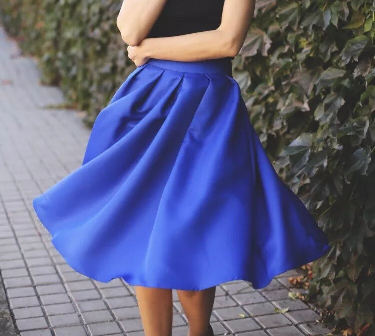 Royal blue flare clearance skirt
