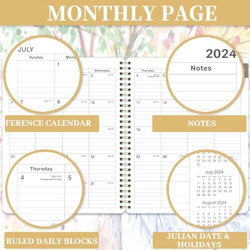 Daily Planner 2024-2025 - Appointment Book 2024-2025, 8'' x 10'', Hourly - Picture 4 of 7