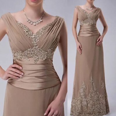 Elegant Plus Size Champagne Chiffon Lace Mother of the Bride
