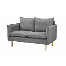 Divano Dario 2 Posti Grigio cuscini sfoderabili struttura in legno 132x84x88h