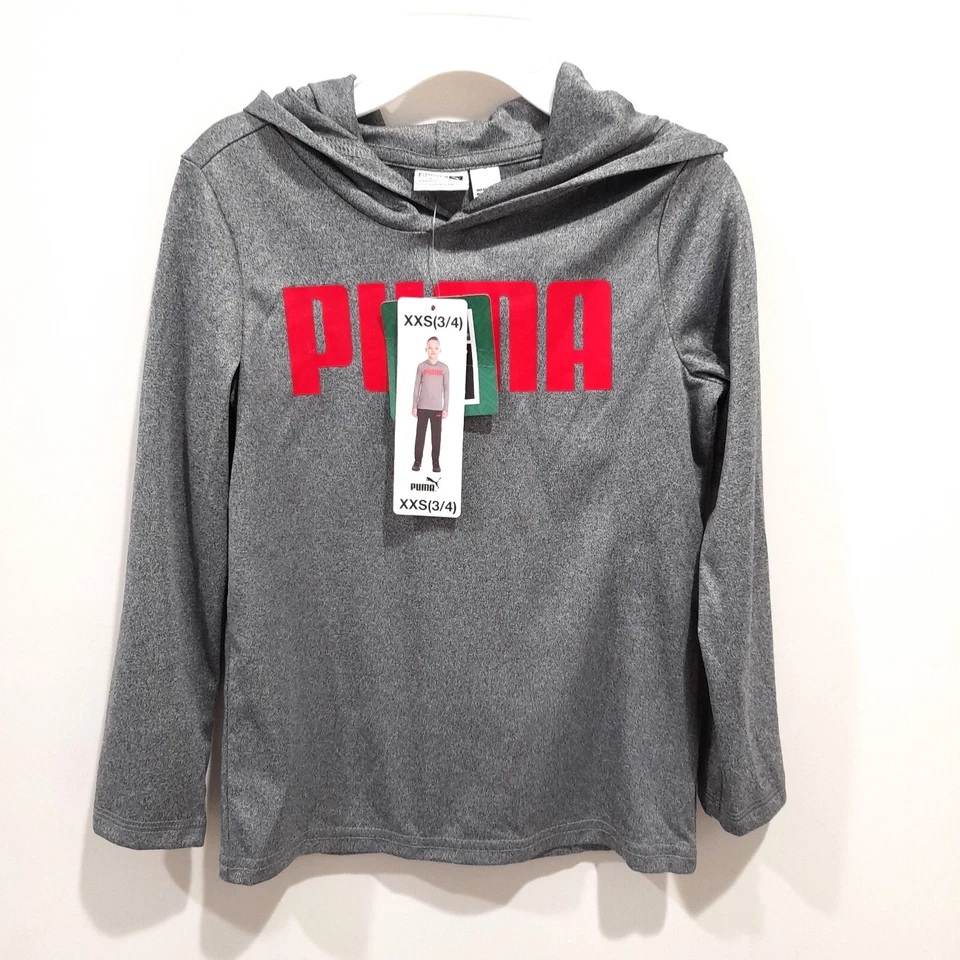 Juego de sudadera con capucha PUMA, 3 piezas, negro/rojo/gris, talla XXS (3/4) **TOTALMENTE NUEVO** Foto 4 de 4