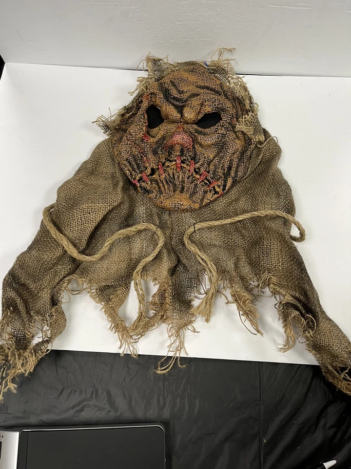 Scarecrow Full-Size Adult Burlap Halloween Mask Batman Wizard of Oz Scary Horror - Image 3 of 4