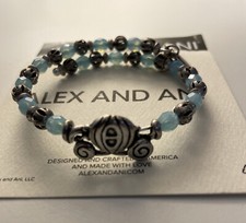 Disney Parks Alex  Ani Cinderella Carriage Silver Wrap Charm Bracelet