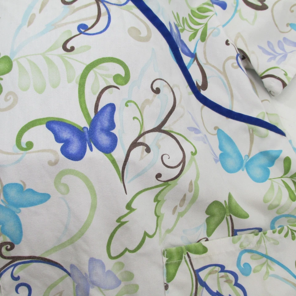 SB fashion scrub top womens size Small Butterflies Butterfly v-neck short sleeve - Image 3 of 4