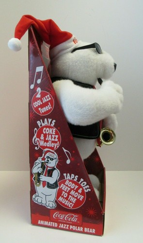 Vintage Rare Coca Cola Animated Jazz Polar Bear Saxophone 1971 Mint in Box WORKS - Picture 4 of 5